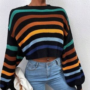 Striped Cropped Sweater